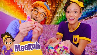 Blippi and Meekah Explore the World of Color Including Confetti Room and Ballpit [upl. by Muir475]