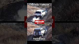 Jeep Cherokee Trailhawk vs Ford Bronco  Offroad rocky hill climb comparison jeepcherokee bronco [upl. by Ilojna]