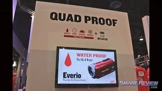 CES 2014  JVC Camcorder Lineup 2014  Waterproof  Everio QuadProof GZR70 and GZR10 HD  4K [upl. by Efeek]