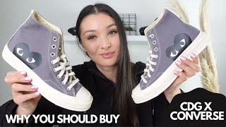 Why You Should Buy CDG x Converse  Grey Review amp Comparison To The Standard Converse [upl. by Nevanod914]