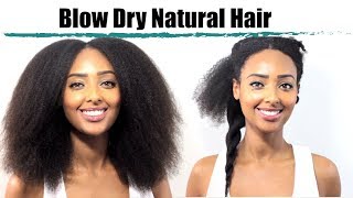 How I Blow Dry amp Stretch My Natural Hair to Retain Moisture  Tension Method amp Comb Method [upl. by Kcirdahc]