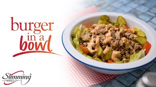 Slimming World quotno breadquot burger in a bowl recipe  full recipe in the description below [upl. by Ettelliw]