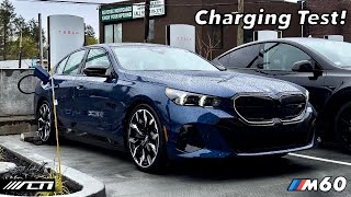 2024 BMW i5 M60 Fast Charging Test  Impressive Speeds Low Range [upl. by Elleahcim]