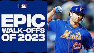 EVERY walkoff of the 2023 season Postseason clinches epic bat flips AND MORE [upl. by Assillem]