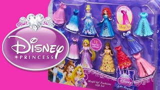 Disney Princess Magiclip Fashions Gift Set  Rapunzel Cinderella Merida Belle [upl. by Lleda84]