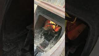 Old wood stove back in action outdoors woodstoves fire [upl. by Ruprecht]