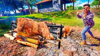 ASSEI UM BOI INTEIRO NO FOGO DE CHÃO  MAIS 100 KG DE CARNE [upl. by Raquela]