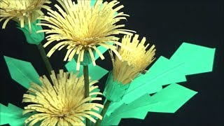 （ペーパーフラワー）コピー用紙でタンポポの花の作り方【DIY】Paper Flower How to make a dandelion flower with copy paper [upl. by Rizika]