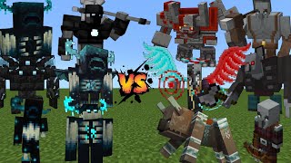 Pillager ARMY vs Wardens ARMY Battle in Minecraft [upl. by Gerick443]