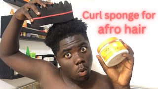 How to get curly hair using curl sponge and Cantu curling cream  for BLACK men and women [upl. by Kaazi]