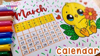 DIY  MARCH Calendar  Bullet journal decoration organization ideas [upl. by Aicel]