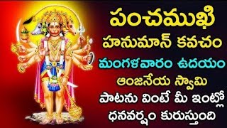 శ్రీ పంచముఖ హనుమాన్ కవచము  Sree Panchamukha Hanuman Kavacham With Telugu lyric [upl. by Inilahs]