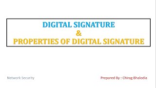 What is digital Signature and how it works  Properties of digital signature [upl. by Shelia214]