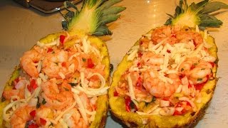 Piña Rellena de Mariscos Gratinada [upl. by Jarib]