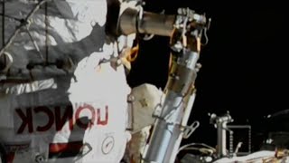 Astronaut Samantha Cristoforetti begins first spacewalk [upl. by Roseline]