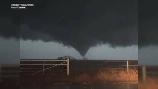 Tornado Rips Across Kansas Field Amid Severe Thunderstorm [upl. by Mindi]