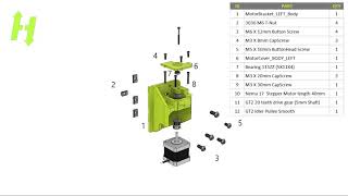 Advanced DIY 3D Printer HevORT Assembly Part 1 LHRH Motor Mount [upl. by Sucramad]