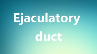 Ejaculatory duct  Medical Meaning and Pronunciation [upl. by Arba359]