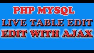 Ajax live table edit bangla contenteditable in php mysql [upl. by Ariak]