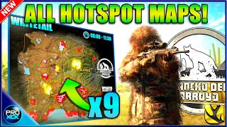 ALL 9 HOTSPOT MAPS  Rancho del Arroyo Guide 2024  theHunter Call of the Wild [upl. by Doersten]