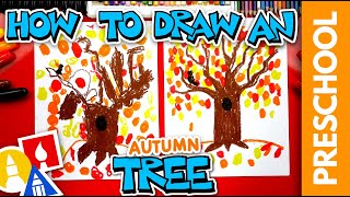 How To Draw A Fall Tree  Preschool [upl. by Aksehcnarf]