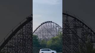 Shivering Timbers at Michigan’s Adventure is INSANE rollercoaster amusementpark themepark [upl. by Trip]