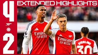 INJURYTIME GOALS SEAL WIN  EXTENDED HIGHLIGHTS  Arsenal vs Leicester City 42  Premier League [upl. by Adolphe]