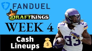 DraftKings NFL Week 4 amp FanDuel Week 4 Lineups NFL DFS Strategy 2024 [upl. by Eatnohs]