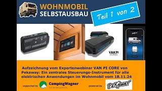 WohnmobilSelbstausbau Aufzeichnung Expertenwebinar VAN PI CORESystem von Pekaway vom 181124 1 [upl. by Aitram]