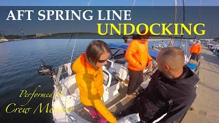 Aft Spring Line Sailboat Undocking [upl. by Ainot2]