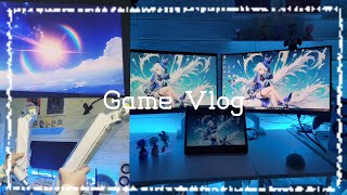 │vlog│白デスク環境にモニターアーム登場八重神子様お迎えヾ•̤ᗜ•̤ ∽✲˖⋆࿐໋₊│原神│ [upl. by Anerev]