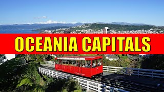 OCEANIA Countries and Capitals  Learn Capital Cities and Countries of Oceania with Flags [upl. by Glenna]