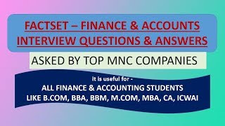 FACTSET FINANCE amp ACCOUNTING INTERVIEW QUESTIONS amp ANSWERS110 [upl. by Ginnifer]