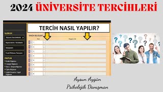 2024 ÜNİVERSİTE TERCİHİNİ NASIL YAPMALISIN [upl. by Yt]