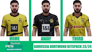 eFootball PES 2021  BORUSSIA DORTMUND KITSPACK 2324 [upl. by Esertak]