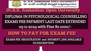 DrBRAmbedkar Open University DIPLOMA IN PSYCHOLOGICAL COUNSELLING EXAMS FEE PAYMENT LAST DATE [upl. by Moses316]