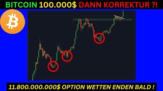 BITCOIN ERREICHT 100000 DANN KORREKTUR  BTC Chartanalyse und News [upl. by Bobinette706]