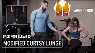 Backfoot Elevated Modified Curtsy Lunge Glute Medius [upl. by Siurad]