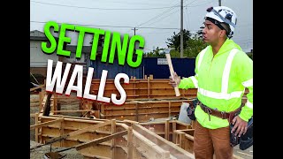 Setting concrete wall forms Union carpenter [upl. by Navert]