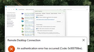 An Authentication Error Has Occurred Code 0x800706be Solution [upl. by Block]