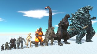 Godzilla Evolution Size Comparison VS All Dinosaurs TRex King Kong Dinosaurs in Jurassic Park [upl. by Sarena920]