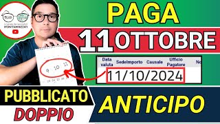 Inps PAGA 11 OTTOBRE ➜ ANTICIPO DATE PAGAMENTI ADI ASSEGNO UNICO PENSIONI 730 NASPI BONUS 100€ SFL [upl. by Taite]