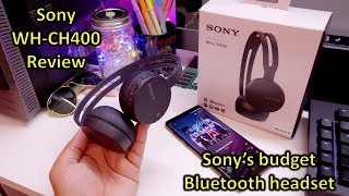 Sony Bluetooth headphones with mic WHCH400 Full Review Sonys least expensive wireless headset [upl. by Abba]