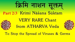 Krimi Nashana Suktam Part 23  RARE Atharva Veda Chant  Stop Spread of Germs  Sri K Suresh [upl. by Adriel616]