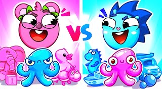 Pink vs Blue Song 🤩 Color Challenge Song 😂 Funny Kids Songs 😻🐨🐰🦁 by Baby Zoo Karaoke [upl. by Winsor]