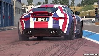 Jaguar FType V8 R Coupé Takeoffs Burnouts [upl. by Iorgo]