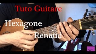 Cours de guitare  Chanson Facile 2 accords  Hexagone  Renaud [upl. by Fugate]