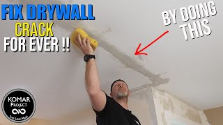 How to Fix a Drywall Crack in Ceiling or Wall FOR EVER Tutorial [upl. by Bilow538]