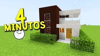 COMO CONSTRUIR UMA CASA MODERNA E BONITA EM 4 MINUTOS NO MINECRAFT  Modern House [upl. by Keelby]