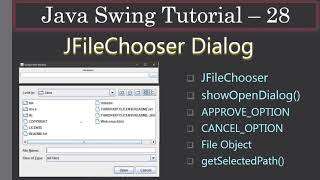 JFileChooser and get Selected File Name  Java Swing Tutorial 28 [upl. by Atinej]